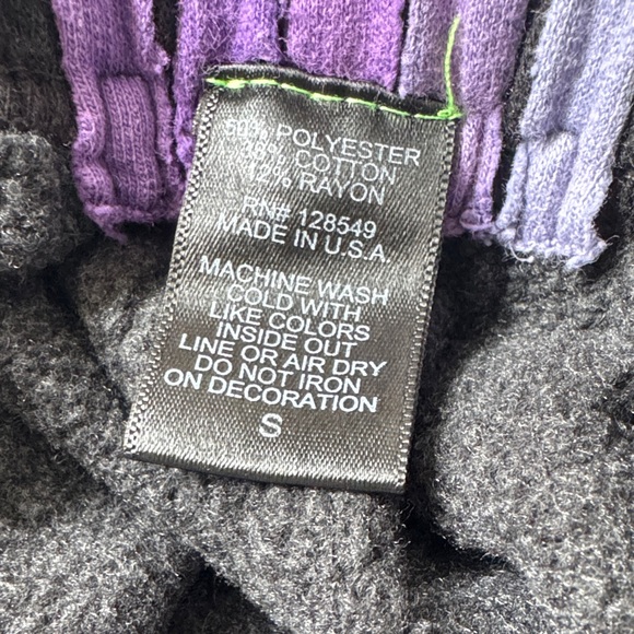 Aviator Nation Black Sweatpants Purple Stripe Joggers Super Soft Small - Picture 7 of 8